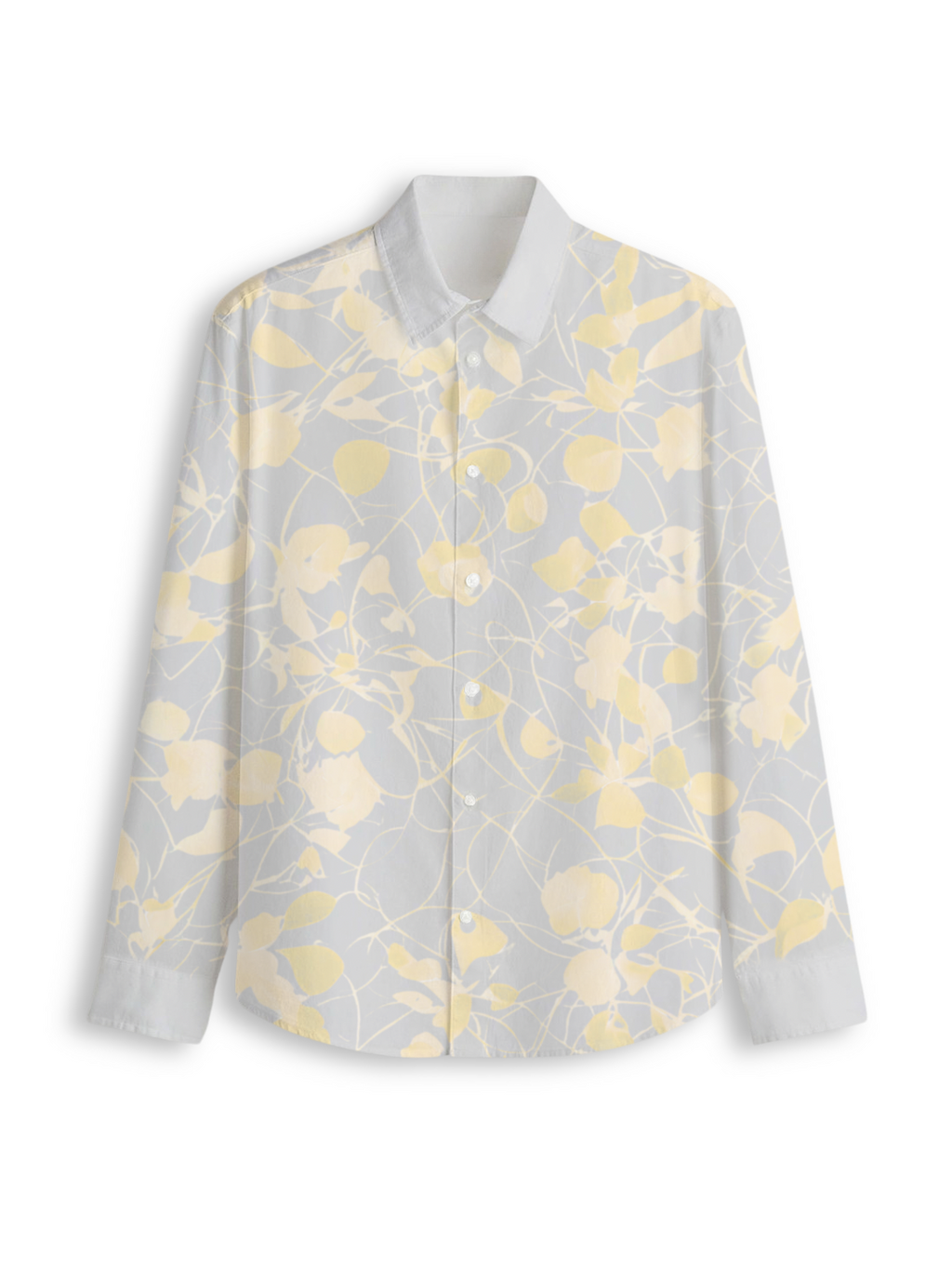 AI Imagined Grey is "My Yellow Glow" Men's Collar Shirt